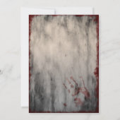 Grunge ingelijst Bloody Hand Print Halloween Kaart (Achterkant)