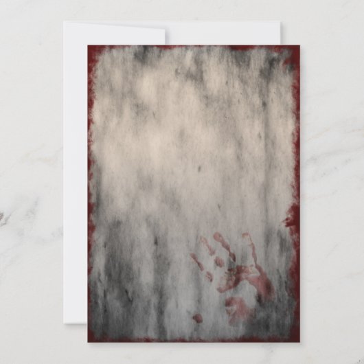 Grunge ingelijst Bloody Hand Print Halloween Kaart (Achterkant)