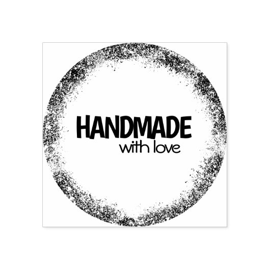 Grunge inkt handgemaakt met liefde rubberstempel (Afrduk)