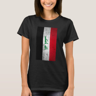 Grunge Irak Vlag terug Midden-Oosten Arabisch Koer T-shirt