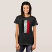 Grunge Irak Vlag terug Midden-Oosten Arabisch Koer T-shirt (Voorkant volledig)
