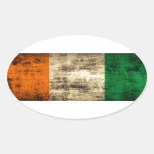 Grunge Irish Flag Ovale Sticker