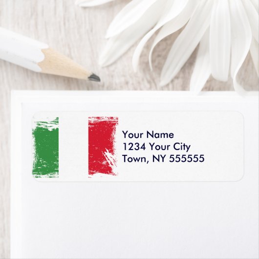Grunge Italië Vlag Etiket (Insitu)