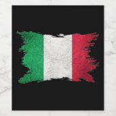 Grunge Italy flag, Brush slag, Italy flag, Italië Wijn Etiket (Enkel label)
