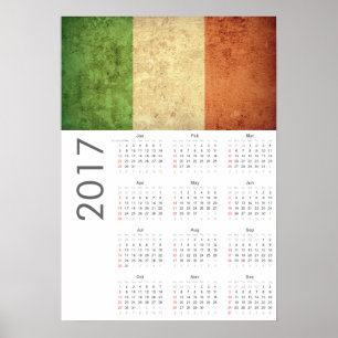 Grunge Italy Flag Calendar 2017 Poster