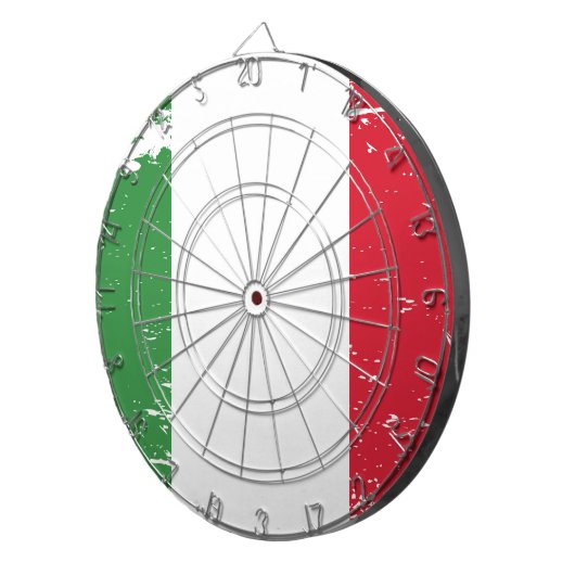 Grunge Italy Flag Dartbord (Voorkant Rechts)