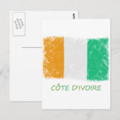 Grunge Ivory Coast Flag Briefkaart (Voorkant / Achterkant)