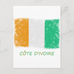 Grunge Ivory Coast Flag Briefkaart