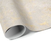  Grunge Ivory Damask Cadeaupapier (Rol Hoek)