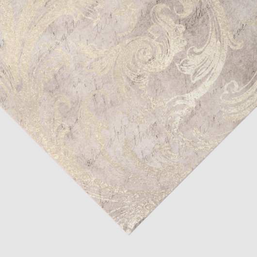  Grunge Ivory Damask Tissuepapier (Detail)