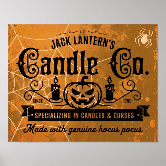 Grunge  Jack Lantern's Candle Co Poster (Voorkant)