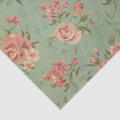 Grunge,jade,koraal,floraal,,shabbykic,rozen Tissuepapier (Detail)