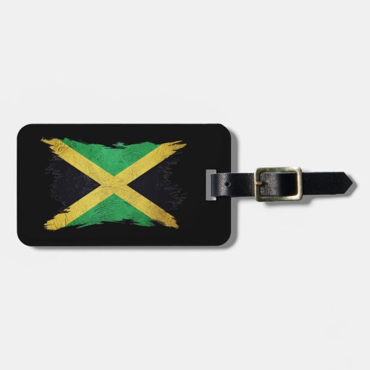 Grunge Jamaica flag, Brush lag, Jamaica flag Bagagelabel (Voorkant horizontaal)