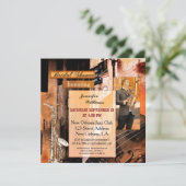 Grunge Jazz Muziek Bruidsdouche Uitnodiging (Staand voorkant)