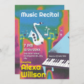Grunge jazzmuziek recital concert kaart (Voorkant / Achterkant)