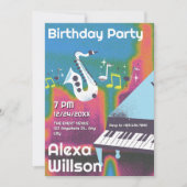 Grunge jazzmuziek verjaardag kaart (Voorkant)