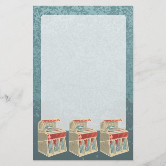 Grunge Jukebox Briefpapier (Voorkant)