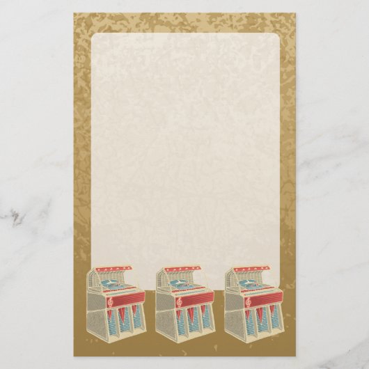 Grunge Jukebox Briefpapier (Voorkant)