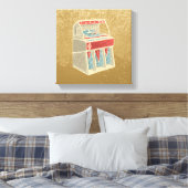 Grunge Jukebox Canvas Afdruk (Insitu (Slaapkamer))