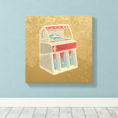 Grunge Jukebox Canvas Afdruk (Insitu (Houten vloer))