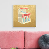 Grunge Jukebox Canvas Afdruk (Insitu (Woonkamer))