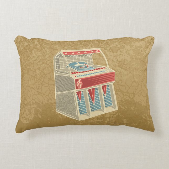 Grunge Jukebox Decoratief Kussen (Voorkant)