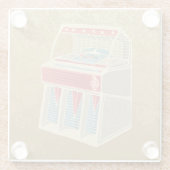 Grunge Jukebox Glazen Onderzetter (Achterkant)