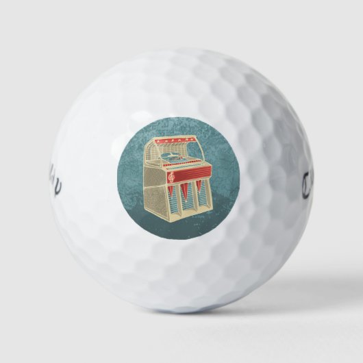 Grunge Jukebox Golfballen (Voorkant)