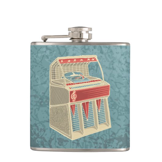 Grunge Jukebox Heupfles (Voorkant)