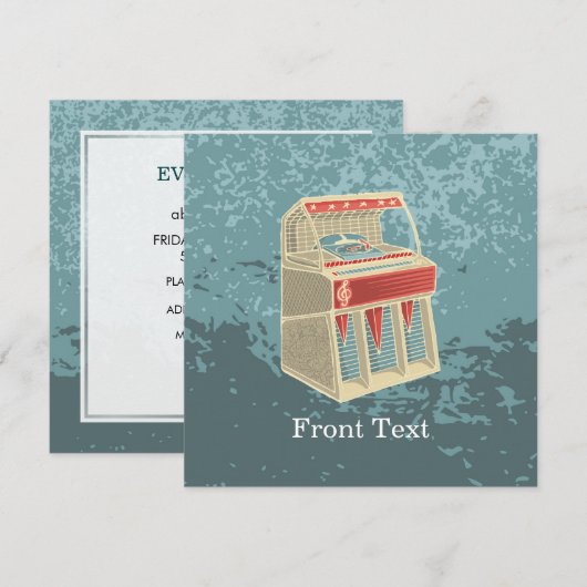 Grunge Jukebox Kaart (Voorkant / Achterkant)