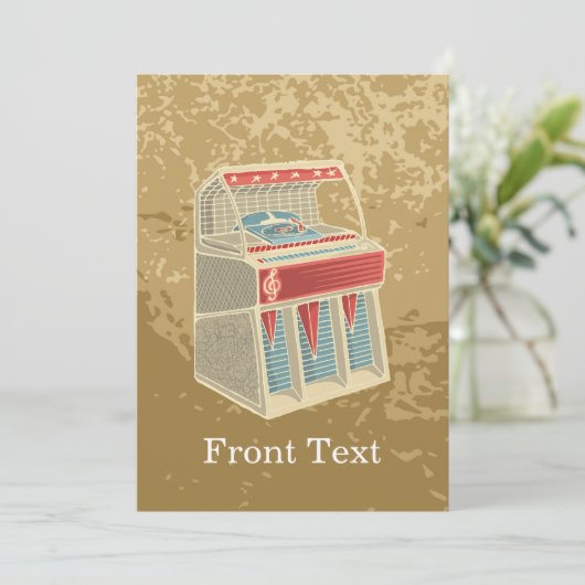 Grunge Jukebox Kaart (Staand voorkant)