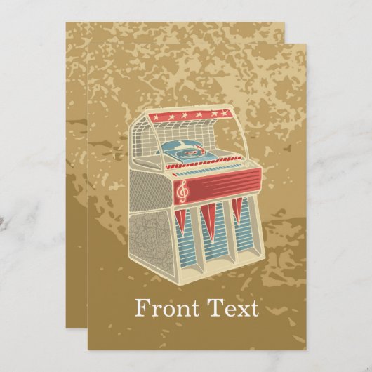 Grunge Jukebox Kaart (Voorkant / Achterkant)