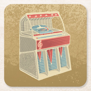 Grunge Jukebox Kartonnen Onderzetters
