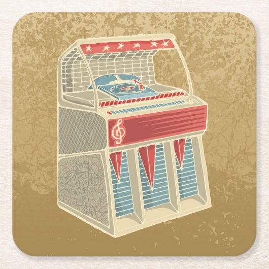 Grunge Jukebox Kartonnen Onderzetters (Voorkant)