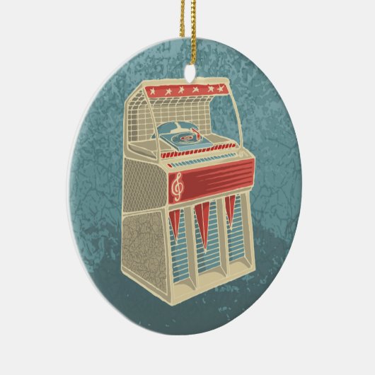 Grunge Jukebox Keramisch Ornament (Rechts)