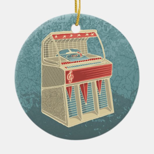 Grunge Jukebox Keramisch Ornament (Voorkant)