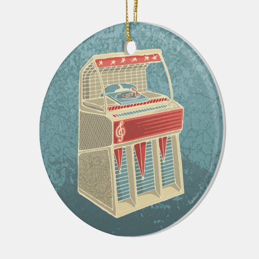Grunge Jukebox Keramisch Ornament (Links)