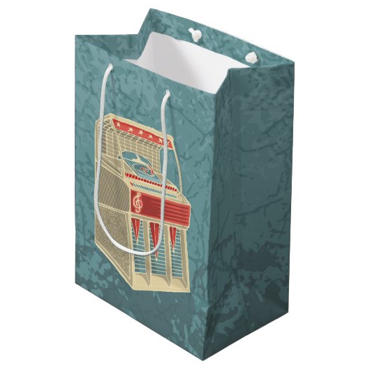 Grunge Jukebox Medium Cadeauzakje (Voorkant Gekanteld)