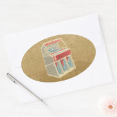Grunge Jukebox Ovale Sticker (Envelop)