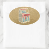 Grunge Jukebox Ovale Sticker (Tas)