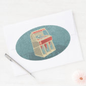 Grunge Jukebox Ovale Sticker (Envelop)