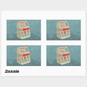 Grunge Jukebox Rechthoekige Sticker (Vel)