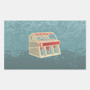 Grunge Jukebox Rechthoekige Sticker