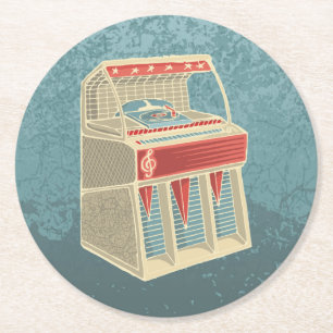 Grunge Jukebox Ronde Kartonnen Onderzetter
