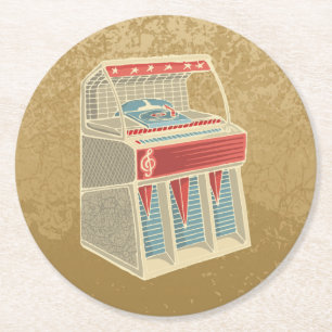 Grunge Jukebox Ronde Kartonnen Onderzetter