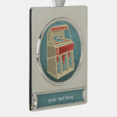 Grunge Jukebox Verzilverd Banner Ornament (Rechts)