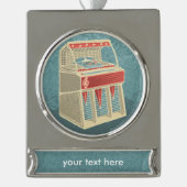 Grunge Jukebox Verzilverd Banner Ornament (Voorkant)