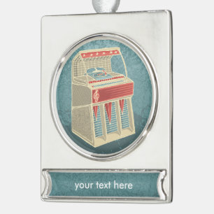 Grunge Jukebox Verzilverd Banner Ornament