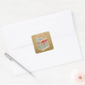 Grunge Jukebox Vierkante Sticker (Envelop)