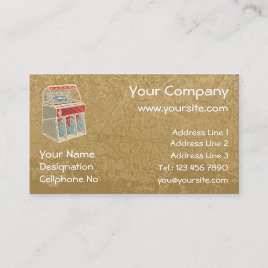 Grunge Jukebox Visitekaartje (Voorkant)